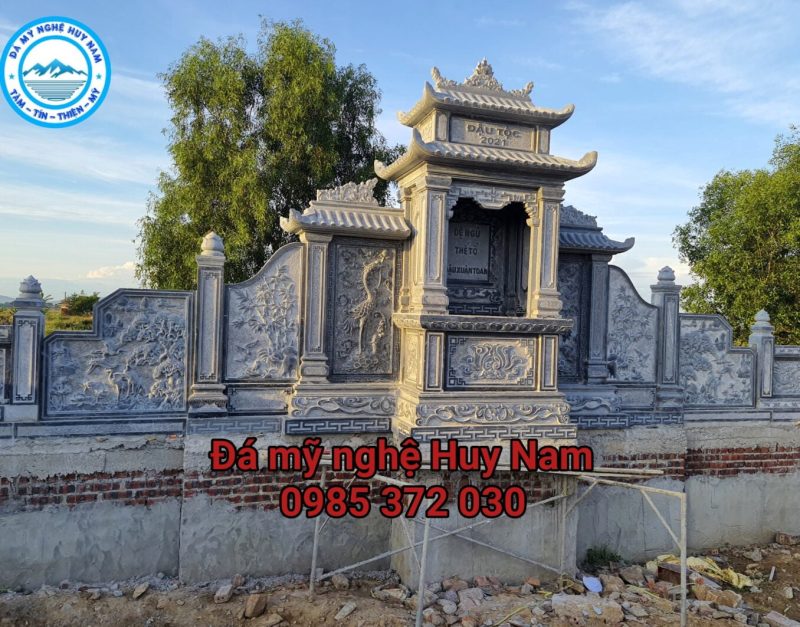 Lắp đặt khu lăng mộ đá đẹp cho chi họ Đậu tại xã Diễn Tháp – Diễn Châu – Nghệ An