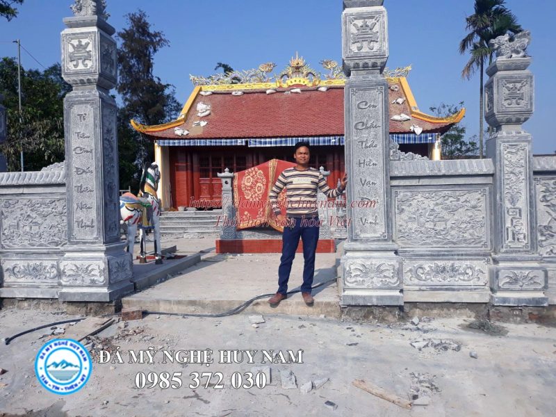 Lắp cổng đá đẹp cho Nhà thờ họ Nguyễn tại Hà Tĩnh 2021