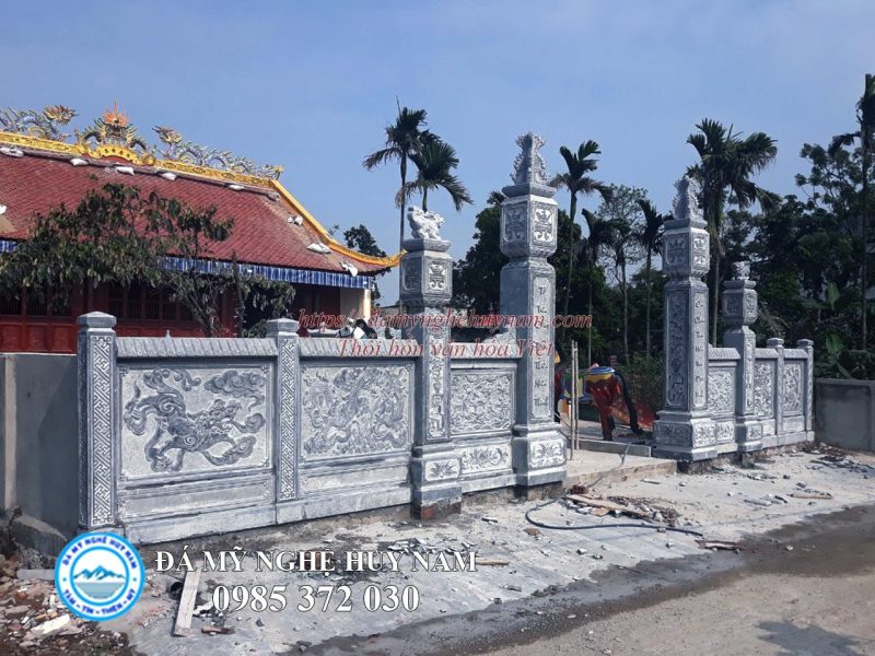 Lắp cổng đá đẹp cho Nhà thờ họ Nguyễn tại Hà Tĩnh 2021
