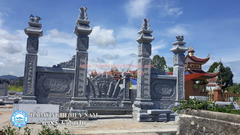 Hoàn thành lắp đặt khu lăng mộ đá đẹp cho họ Hồ – Chi 1 tại Hoàng Mai, Nghệ An