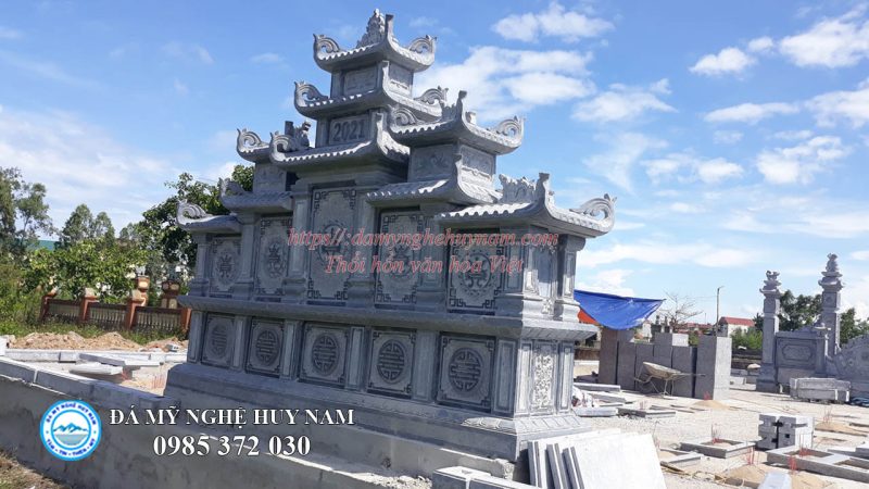 Hoàn thành lắp đặt khu lăng mộ đá đẹp cho họ Hồ – Chi 1 tại Hoàng Mai, Nghệ An